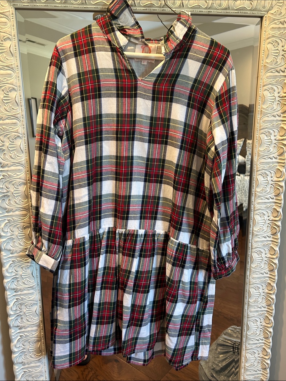 Victoria Dunn Plaid Nightgown - Red, Green & White